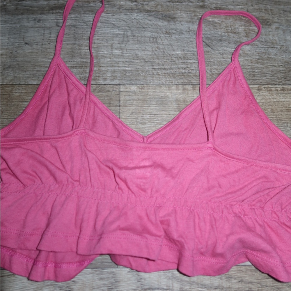 Me to We Raspberry Pink Ruffled Cropped Cami - Picture 3 of 4